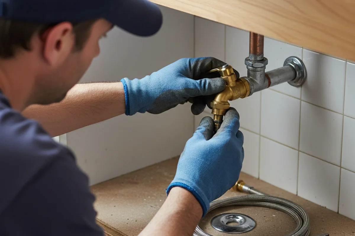 Shutoff valve and fitting work during Emergency Plumbing in Hurley